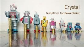  Presentation with inequality - PPT theme with income inequality - line of retro toys background and a sky blue colored foreground