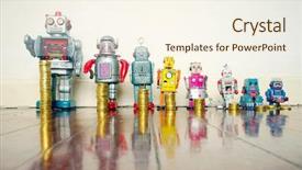  Presentation with equality - Slide deck having income inequality - line of retro toys background and a cream colored foreground