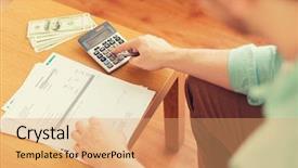  Presentation with salary - Slide deck featuring salary tax - savings finances economy and home background and a coral colored foreground