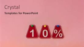  Presentation with percent - Colorful presentation theme enhanced with sale-10-percent-big-sales backdrop and a coral colored foreground