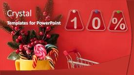  Presentation with percent - Amazing PPT theme having sale-10-percent-big-sales backdrop and a crimson colored foreground