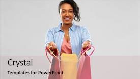  Presentation with outlet - Colorful presentation enhanced with sale and outlet concept - happy backdrop and a soft green colored foreground