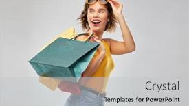  Presentation with mustard yellow - Beautiful presentation design featuring sale-and-people-concept-happy backdrop and a light gray colored foreground