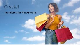  Presentation with mustard yellow - PPT layouts with sale-and-people-concept-happy background and a teal colored foreground