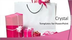  Presentation with christmas sale - Presentation with sale bag and a christmas present background and a white colored foreground