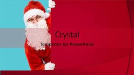  Presentation with copy space - Beautiful PPT theme featuring sale commercial advertising - santa claus is looking backdrop and a crimson colored foreground