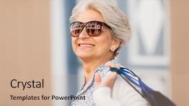  Presentation with consumerism - Theme consisting of sale consumerism and people concept background and a soft green colored foreground