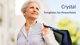  Presentation with consumerism - Cool new slide deck with sale consumerism and people concept backdrop and a sky blue colored foreground