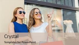  Presentation with consumerism - Slide set consisting of sale consumerism and people concept background and a soft green colored foreground