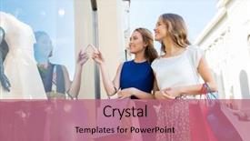  Presentation with consumerism - Beautiful slide deck featuring sale consumerism and people concept backdrop and a coral colored foreground