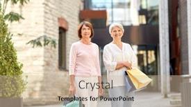  Presentation with consumerism - Colorful presentation design enhanced with sale-consumerism-and-people-concept backdrop and a coral colored foreground