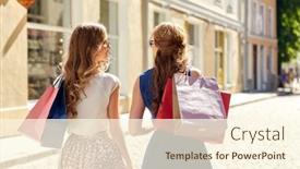  Presentation with city people walking - Slides featuring sale-consumerism-and-people-concept background and a cream colored foreground