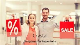 Presentation with people mall - Audience pleasing slides consisting of sale consumerism and people concept - happy young couple with red shopping bags in mall backdrop and a lemonade colored foreground