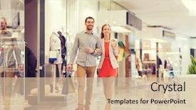  Presentation with people mall - Slides with sale consumerism and people concept background and a soft green colored foreground