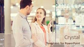  Presentation with people mall - Slide deck enhanced with shopping window at jewelry background and a lemonade colored foreground