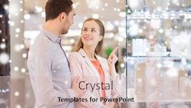  Presentation with people mall - Slides having shopper engagement - sale consumerism and people concept background and a lemonade colored foreground