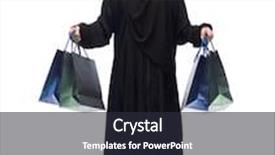  Presentation with woman muslim - Cool new presentation design with sale-consumerism-and-people-concept backdrop and a wine colored foreground