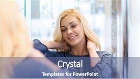  Presentation with consumerism - Slide deck enhanced with sale consumerism shopping and people concept - happy woman choosing and trying on pendant at jewelry store background and a ocean colored foreground