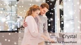  Presentation with people mall - Amazing presentation theme having concept - happy couple choosing engagement backdrop and a soft green colored foreground