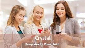  Presentation with people mall - Presentation enhanced with sale-consumerism-technology-and-people background and a coral colored foreground