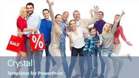 Presentation with happiness - Slides having sale discount happiness and people background and a  colored foreground