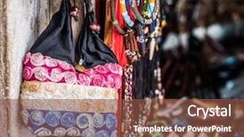  Presentation with african fabric - Colorful theme enhanced with sale in african market backdrop and a tawny brown colored foreground