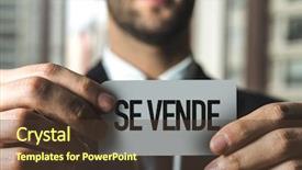  Presentation with welcome multilingual concept spanish and english - Cool new slides with sale in spanish text message backdrop and a tawny brown colored foreground