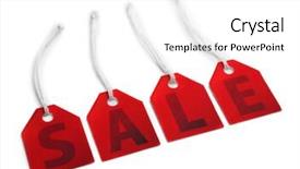  Presentation with labels - Cool new slides with sale labels on white background backdrop and a white colored foreground