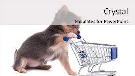  Presentation with supermarket - PPT layouts consisting of sale metaphor - tiny chihuahua puppy playing background and a light gray colored foreground