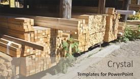  Presentation with lumber - Beautiful PPT layouts featuring sale-of-lumber-wooden-boards backdrop and a mint green colored foreground