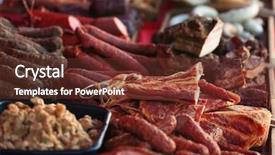  Presentation with meat pig - Audience pleasing PPT theme consisting of sale of meat products backdrop and a tawny brown colored foreground