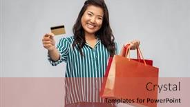  Presentation with outlet - Colorful PPT theme enhanced with sale-outlet-and-consumerism-concept backdrop and a red colored foreground