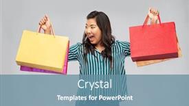  Presentation with outlet - PPT theme featuring sale-outlet-and-consumerism-concept background and a teal colored foreground