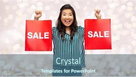  Presentation with outlet - Slide set with sale-outlet-and-consumerism-concept background and a ocean colored foreground