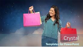  Presentation with outlet - PPT layouts consisting of sale-outlet-and-consumerism-concept background and a ocean colored foreground