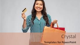  Presentation with outlet - Slides enhanced with sale-outlet-and-consumerism-concept background and a coral colored foreground