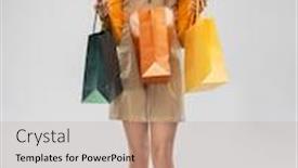  Presentation with outlet - Amazing slide deck having sale-outlet-and-people-concept backdrop and a mint green colored foreground