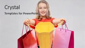  Presentation with red grey - Amazing presentation having sale outlet and people concept backdrop and a light gray colored foreground