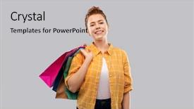  Presentation with red grey - Cool new PPT theme with sale outlet and people concept backdrop and a light gray colored foreground