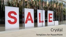  Presentation with company anniversary poster - Beautiful PPT theme featuring sale poster in the fashion backdrop and a light gray colored foreground