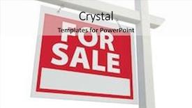  Presentation with estate - Presentation theme featuring sale real estate sign isolated on a white background background and a white colored foreground