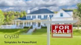  Presentation with real estate - Slides enhanced with sale-real-estate-sign background and a yellow colored foreground