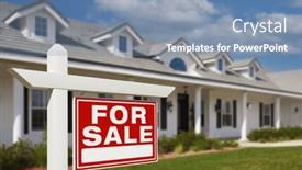  Presentation with estate - PPT theme having sale-real-estate-sign background and a seafoam green colored foreground