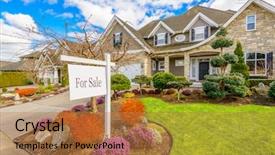  Presentation with real estate - Audience pleasing PPT theme consisting of home selling - house for sale real estate backdrop and a coral colored foreground