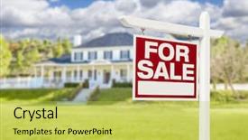 Presentation with real estate for sale - Audience pleasing PPT layouts consisting of home for sale real estate backdrop and a  colored foreground