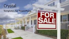  Presentation with real estate for sale - Slides featuring home for sale real estate background and a light blue colored foreground