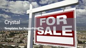  Presentation with housing community - Audience pleasing slides consisting of sale real estate sign with elevated housing community view - ready for your own message backdrop and a gray colored foreground