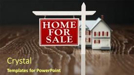  Presentation with estate - Colorful slide set enhanced with sale-real-estate-sign backdrop and a tawny brown colored foreground