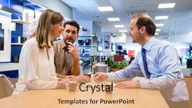  Presentation with salesman - Slide deck consisting of sale receipt in electronic background and a coral colored foreground