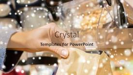  Presentation with eco paper - Audience pleasing slide deck consisting of sale shopping and eco food concept - close up of female hand pouring nuts to paper bag at grocery store over snow effect backdrop and a coral colored foreground